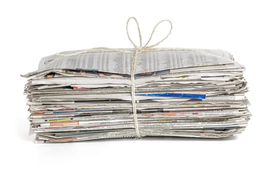 tied up stack of newspapers