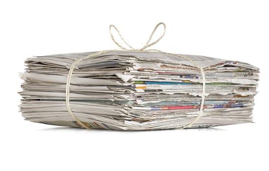 tied up stack of newspapers
