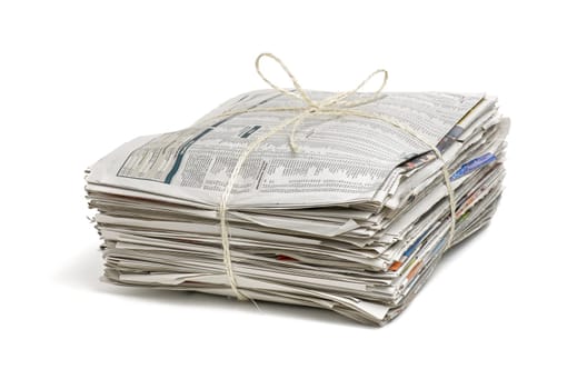 tied up stack of newspapers