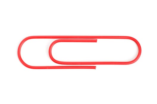 Macro shot of a red paper clip