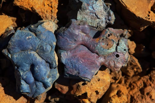 Colorful iron metal mineral texture surface macro detail