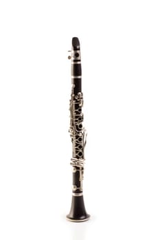 Black clarinet isolated on white background