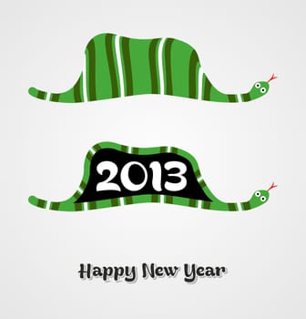 Vintage Happy New year 2013 concept number in snake shape. Vector illustration layered for easy manipulation and custom coloring.