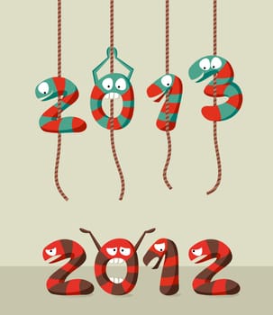 Happy New year 2013 greeting card background. Vector illustration layered for easy manipulation and custom coloring.