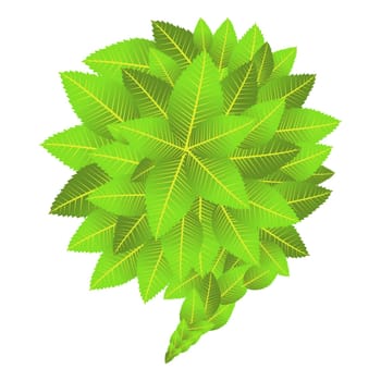Go Green web marketing campaign: leaves composition in bubble shape. Vector file layered for easy manipulation and custom coloring.