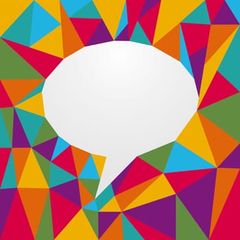 Diversity colors origami paper in social speech bubble shape.. Vector file layered for easy manipulation and custom coloring.