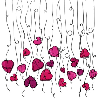 Valentine day spring flowers love heart isolated over white. Vector illustration layered for easy manipulation and custom coloring.