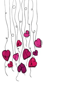Valentine day spring flowers love heart isolated over white. Vector illustration layered for easy manipulation and custom coloring.