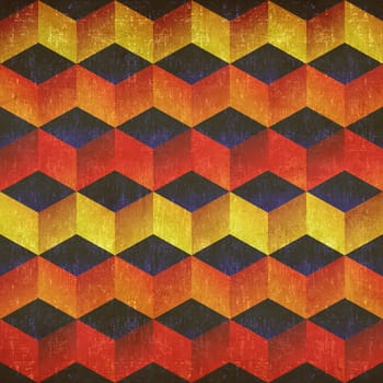 Retro abstract colorful grunge geometric seamless pattern.