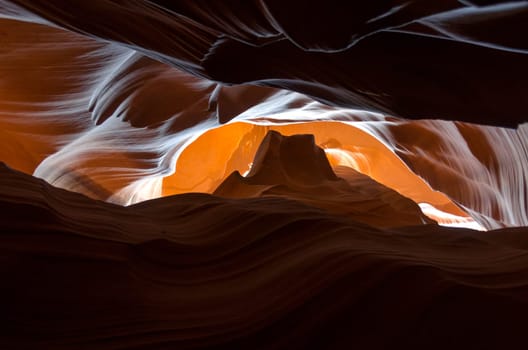 colors and shapes in the Antelope Canyon in Arizona