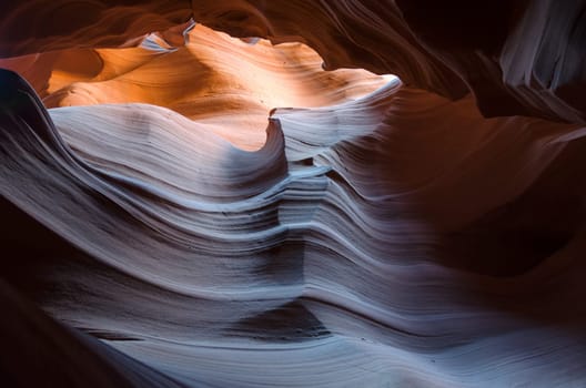 colors and shapes in the Antelope Canyon in Arizona