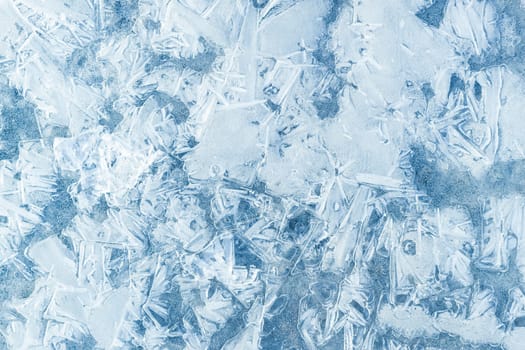 Beautiful frost texture on a cold winter day