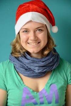 Young woman with Santa hat - portrait -