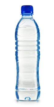 Polycarbonate plastic bottle of mineral water isolated on white background