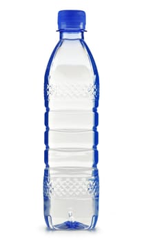 Polycarbonate plastic bottle of mineral water isolated on white background