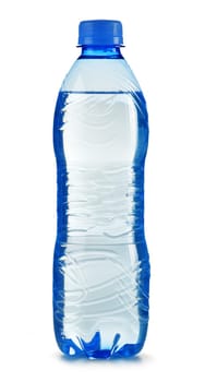 Polycarbonate plastic bottle of mineral water isolated on white background