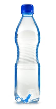 Polycarbonate plastic bottle of mineral water isolated on white background