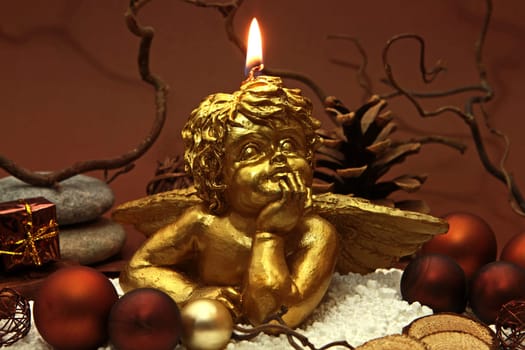 Angel candle gold