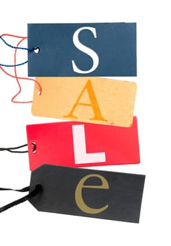 Paper Tags With Sale Sign Isolated on White Background