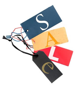 Paper Tags With Sale Sign Isolated on White Background