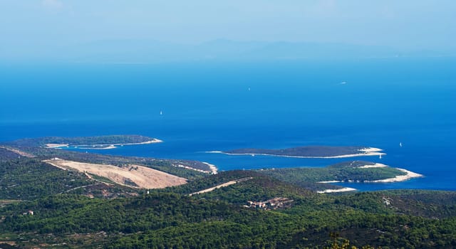 A scenic bay of Vis island in Croatia