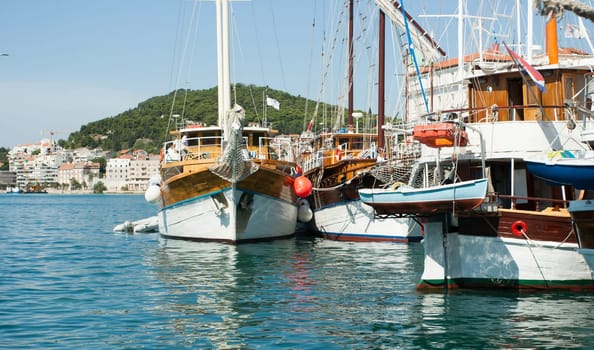old ship in the harbor