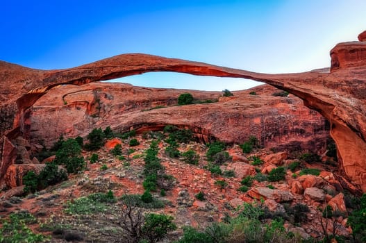 Long arch landscape view, Arches National Park, Utah, USA