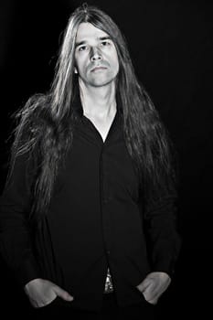 young man with long hair