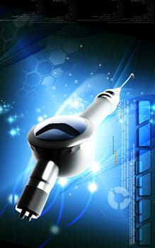 Digital illustration of Micro motor dental polisher in colour background