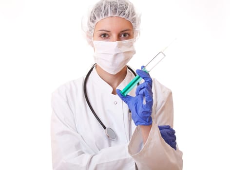 doctor holding syringe