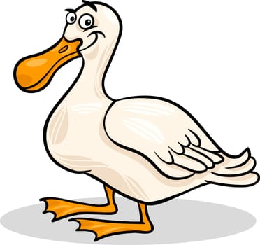 Cartoon Illustration of Funny Duck Farm Bird Animal