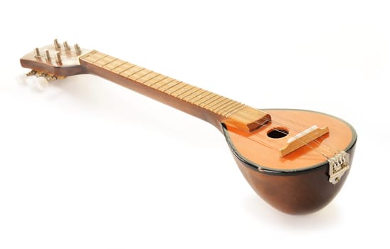 Greek musical instrument bouzouki isolated on white background