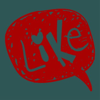 Like message in hand-drawn speech bubble. Vector illustration layered for easy manipulation and custom coloring.