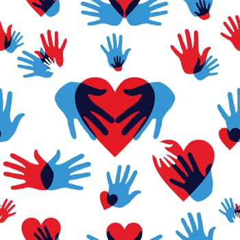 Heart health care seamless pattern. Vector illustration layered for easy manipulation and custom coloring.
