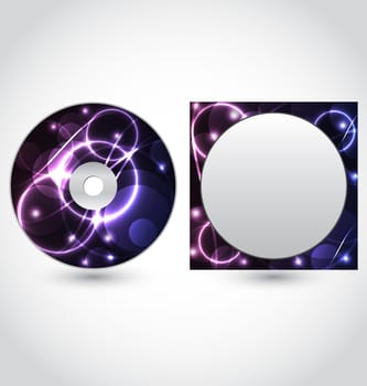 Illustration cd disk packing design template - vector