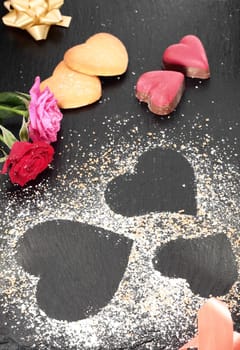 plate decorated with hearts for valentines day