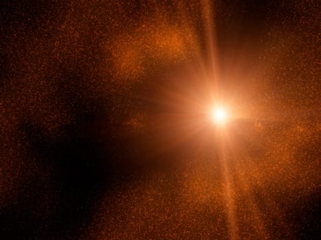 Illustration on the topic of space - Sun - Star nebula
