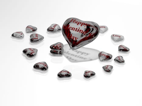 Illustration on Relationship - Valentine's Day - Hearts of Glass