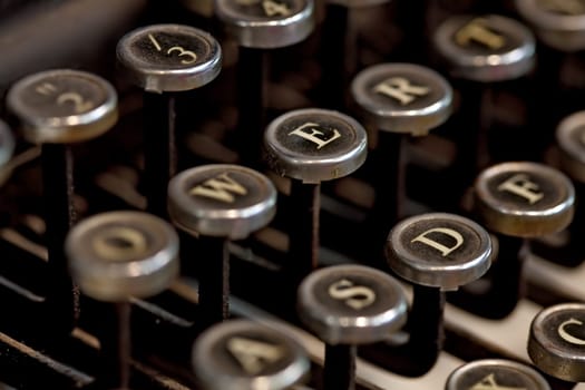 Detail of the keyboard of a vintage typewriter. Useful as communication or office concept.