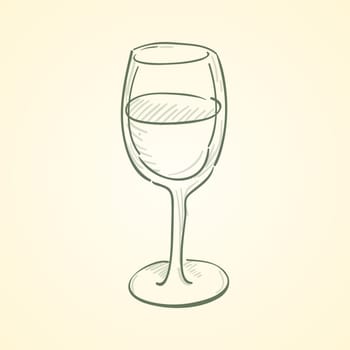 Elegant isolated wine glass empty and ready for a drink