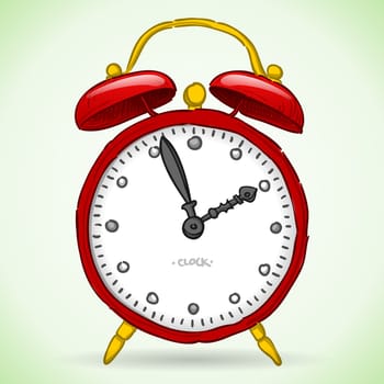Vintage isolated red classic clock as vector illustration