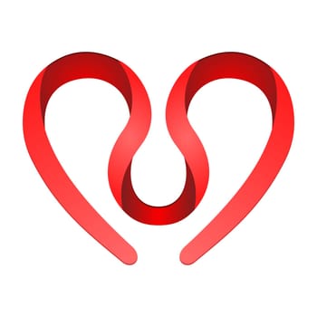 Valentine symbol of love as illustrated red stripe