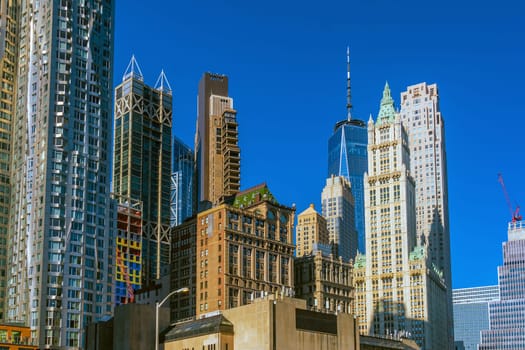 Manhattan's skyline, cityscape of New York City in the United State of America 