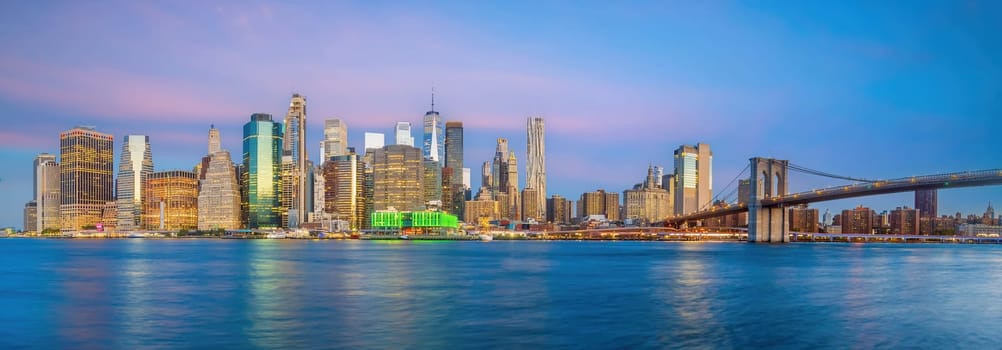 Manhattan's skyline, cityscape of New York City in the United State of America 