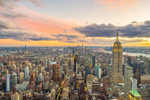 Manhattan's skyline, cityscape of New York City in the United State of America 