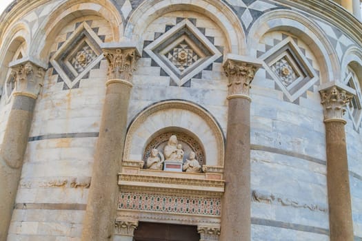 Details of Pisa Cathedral and the Leaning Tower in Pisa, Italy