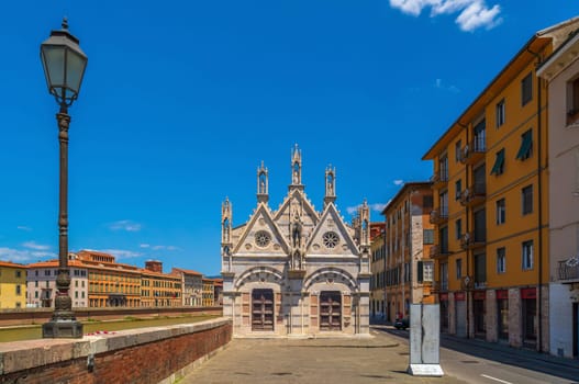 Santa Maria della Spina, beautiful Church near river Arno in Pisa, Tuscany, Italy
