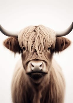 Hairy scotland field beef farming portrait highland bull cow animal cattle nature scottish horn hair background brown mammal meadow grass agriculture wild
