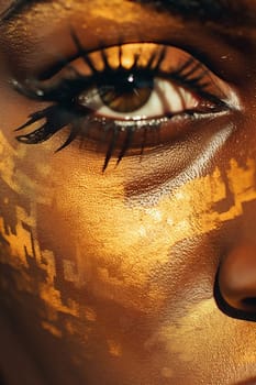 Woman closeup skin glamour design makeup eye female make-up black art model face background human body creative person fashion dark paint beauty