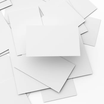 business card conceptual background, a stack of cards with only the top card is floating up.